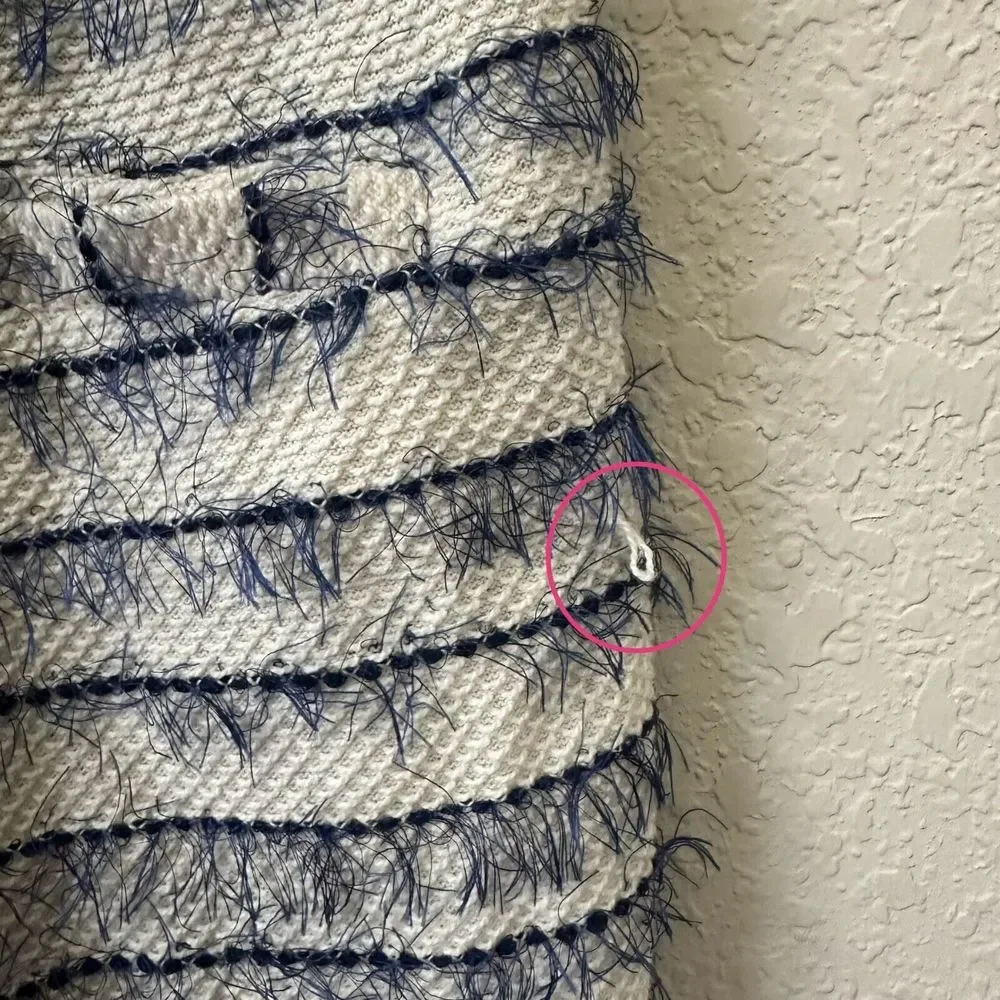 NWOT AMADI ANTHROPOLOGIE Sleeveless Cilli Romper in Blue Ivory V-Neck - Picture 6 of 12